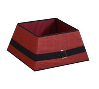 Copri base albero tessuto pieghevole rosso riga nera quadro cm 48x48xh25