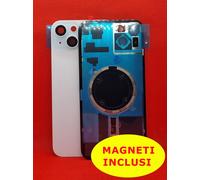 COPRI BATTERIA COMPATIBILE APPLE IPHONE 15 PLUS BLU CON MAGNETI LENTI E GANCI M
