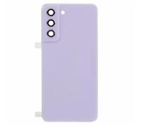 Copri Batteria compatibile con SAMSUNG GALAXY S21 FE G990B SM-G990B retro Posteriore Back Cover Scocca coperchio in plastica rigida + lente con cornice + Biadesivo adesivo perincollato (Viola)