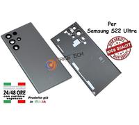 COPRI BATTERIA COMPATIBILE SAMSUNG GALAXY S22 Ultra SM-908 BACK COVER BLACK NERO
