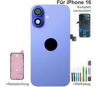 Copri Batteria per IPHONE 16 Blu Scocca Posteriore Completo Pre-assemblati +