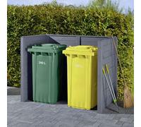 Copri bidoni in legno di pino impregnato per 2 bidoni da 240 L, 161x100x122h cm