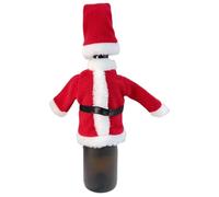 Copri bottiglia di vino di Natale, aspetto alla moda, fatto a mano, gnomi, decorazione per bottiglie di vino, maglione di Babbo Natale, vestito, cappotto, borsa decorativa per bottiglie di vino per