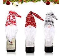 Copri Bottiglia di Vino Natalizio, 3 pezzi Copri Bottiglie Natalizie, Natale Coperchi Bottiglia, Coperchio Bottiglia di Vino Natalizi per Bottiglia di Vino Champagne, Decorazioni Feste di Natale