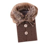 Copri bottiglia di vino natalizio - Avvolgimento decorativo per vino festivo, vestito per bottiglia di Babbo Natale | Cappotto con bottoni in pelliccia sintetica Copri bottiglia di vino, Decorazione b