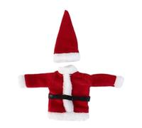 Copri bottiglia di vino natalizio, lavorata a maglia, con cappello, adorabile Babbo Natale, pupazzo di neve, decorazioni per feste di Natale, decorazione per la casa per bottiglie di vino, Rosso,
