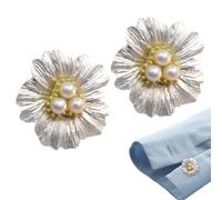 Copri bottoni con fiori di perle - Copri bottoni con cristalli e strass | Copricamicia da 2 pezzi | Decorazione per gemelli di perle a forma di per abiti da donna, uomo, abbigliamento, camicette