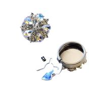 Copri-bottoni con strass, 4 pezzi Copri bottoni floreali con strass a goccia Gemelli Matrimoni Multicolor 2 cm(Silver)