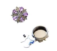 Copri-bottoni con strass, 4 pezzi Copri bottoni floreali con strass a goccia Gemelli Matrimoni Multicolor 2 cm(Purple)