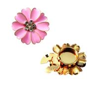 Copri-bottoni con strass, Copri bottoni in lega con strass e perle, gemelli, multicolore, 2 cm, 4 pezzi(Pink)