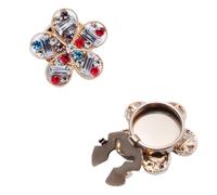 Copri-bottoni con strass, Copribottoni floreali for matrimonio Gemelli con strass multicolore 25 mm 4 pezzi(Color)