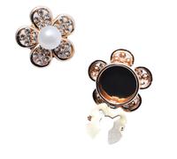 Copri-bottoni con strass, Copribottoni floreali for matrimonio Gemelli con strass multicolore 25 mm 4 pezzi(Five Leaves)