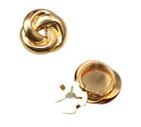 Copri-bottoni con strass, Gemelli con copri bottone a forma di fiore perla e strass in lega 25 mm 4 pezzi(Round)