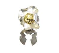 Copri-bottoni con strass, Gemelli con copribottoni floreali in lega bianca da 4 pezzi 24 mm