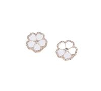 Copri-bottoni con strass, Gemelli con strass a forma di fiore da 4 pezzi for donna bianco nero 1,9 cm(White)