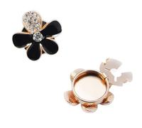 Copri-bottoni con strass, Gemelli Copri Bottoni Con Perle Strass 4 Pezzi Multicolor 26mm(Black)