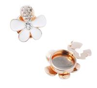 Copri-bottoni con strass, Gemelli Copri Bottoni Con Perle Strass 4 Pezzi Multicolor 26mm(White)