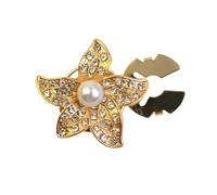 Copri-bottoni con strass, Gemelli copri bottoni floreali con strass perlati, 4 pezzi, multicolori, 29 mm(Golden)