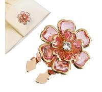 Copri Bottoni Donna - Gemelli Floreali Lega Strass | Clip Decorative Per Camicia Abito Motivo Olio Gocciolante Multi-Petalo Bronzo Antico Per Business Festa Matrimonio Pezzo Unico Pro