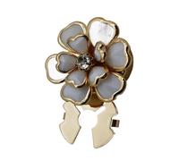 Copri Bottoni Donna - Gemelli Floreali Lega Strass | Clip Decorative Per Camicia Abito Motivo Olio Gocciolante Multi-Petalo Bronzo Antico Per Business Festa Matrimonio Pezzo Unico Pro
