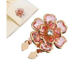 Copri Bottoni Donna - Gemelli Floreali Lega Strass | Clip Decorative Per Camicia Abito Motivo Olio Gocciolante Multi-Petalo Bronzo Antico Per Business Festa Matrimonio Pezzo Unico Pro