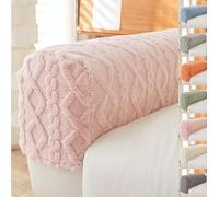 Copri Braccioli Elastici Per Divano, Morbida Stoffa Jacquard Anti-Scadimento Per Poltrone, Salotti E Mobili, Lavabile In Lavatrice(Plush - Pink,Large-Set of 2)