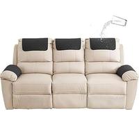 Copri bracciolo reclinabile, sostituibile Divano Copri poggiatesta , Copri braccioli Antiscivolo AntiGraffio con Tasca Laterale, per Copri Divano Braccioli Divani ( Color : Black , Size : 3-Seater Sof