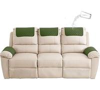 Copri bracciolo reclinabile, sostituibile Divano Copri poggiatesta ， Copri braccioli Antiscivolo AntiGraffio con Tasca Laterale, per Copri Divano Braccioli Divani ( Color : Army green , Size : 3-Seate