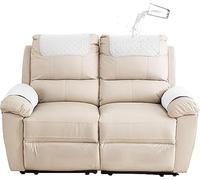 Copri bracciolo reclinabile, sostituibile Divano Copri poggiatesta ， Copri braccioli Antiscivolo AntiGraffio con Tasca Laterale, per Copri Divano Braccioli Divani ( Color : White , Size : 2-Seater Sof