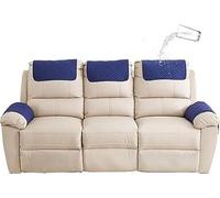Copri bracciolo reclinabile, sostituibile Divano Copri poggiatesta ， Copri braccioli Antiscivolo AntiGraffio con Tasca Laterale, per Copri Divano Braccioli Divani ( Color : Navy blue , Size : 3-Seater