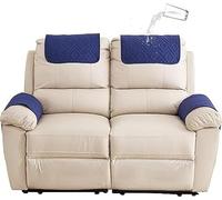 Copri bracciolo reclinabile, sostituibile Divano Copri poggiatesta ， Copri braccioli Antiscivolo AntiGraffio con Tasca Laterale, per Copri Divano Braccioli Divani ( Color : Navy blue , Size : 2-Seater