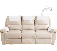 Copri bracciolo reclinabile, sostituibile Divano Copri poggiatesta ， Copri braccioli Antiscivolo AntiGraffio con Tasca Laterale, per Copri Divano Braccioli Divani ( Color : White , Size : 3-Seater Sof