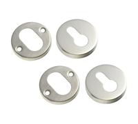 Copri Buco Serratura in Acciaio Inox, 2 Set, Argento | Cilindri Europrofilo e Mobili, Resistente al Freddo, Semplice ed Elegante, Sostituzione Rapida Stile Casuale