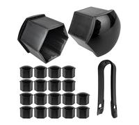 Copri bulloni ruota Ø 21 mm universali, nero, per tutte le marche di auto, 20 pz tappi copri dado in plastica Ø 2,1 cm con attrezzo di rimozione, Copertura di protezione testa della vite pneumatici