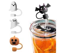 Copri-Cannucce Halloween, Coperchi Decorativi Per Cannucce A Forma Di Pipistrello, 4 Pezzi Accessori Da Bere Riutilizzabili Per Riunioni, Escursionismo, Campeggio, Cucina