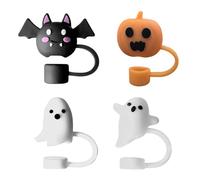 Copri Cannucce Halloween, Copri Cannucce a Forma di Pipistrello, 4 Pezzi Accessori Da Bere Riutilizzabili Per Riunioni, Escursionismo, Campeggio, Cucina