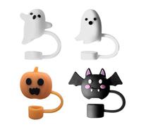 Copri-Cannucce Halloween | Copri Cannucce Fantasma Spaventoso - 4 Pezzi Accessori da Bere per Festa Spettrale per Casa Ufficio Campeggio Cucina Escursionismo Raduni