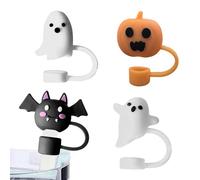 Copri Cannucce per Halloween,Copri Cannucce Fantasma Spaventoso | 4 Pezzi Accessori Da Bere Riutilizzabili Per Riunioni, Escursionismo, Campeggio, Cucina