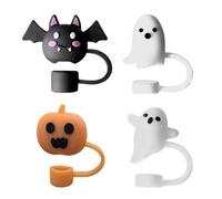 Copri Cannucce per Halloween - Copri-Cannucce Riutilizzabili a Forma di Zucca | 4 Pezzi Accessori Da Bere Riutilizzabili Per Riunioni, Escursionismo, Campeggio, Cucina