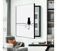 Copri Cassaforte a Muro Copertura Decorativa per Quadro Elettrico, Copertura Multifunzionale per Scatola Fusibili da Interno per Parete Decorativa(Black-3a,40 * 50cm/15.7 * 19.7in)