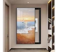Copri Cassaforte a Muro Copertura Decorativa per Scatola Interruttori | Dipinti Decorativi Che Bloccano Le Pareti, per la Decorazione Murale Hotel Fai da Te(Black 6,50x70cm/19.7x27.6in)