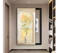 Copri Cassaforte a Muro Copertura Decorativa per Scatola Interruttori | Dipinti Decorativi Che Bloccano Le Pareti, per la Decorazione Murale Hotel Fai da Te(Black 10,60 x120cm/23.6x47.2in)