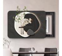 Copri Cassaforte a Muro Copertura Decorativa per Scatola, Parete Appesa alla Pittura Scatola Pittura Decorativa, Facile da Aprire E Chiudere(Black 2,65 * 55cm/25.6 * 21.6in)
