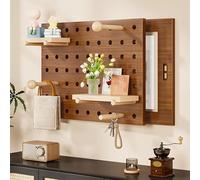 Copri Cassaforte a Muro Copertura in Legno per Scatola Interruttori con Ripiani e Ganci, Coprire Scatola Fusibili, Copri Scatola Contatore Nascosta, Per Ingresso(Brown,40x30cm/15.7 * 11.8in)