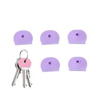 Copri Chiavi colorati Copritasti for chiavi in silicone multicolore da 5 pezzi Set di etichette for portachiavi con codice colore coperture protezione for identificare le della porta(Purple 5pcs)