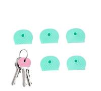 Copri Chiavi colorati Copritasti for chiavi in silicone multicolore da 5 pezzi Set di etichette for portachiavi con codice colore coperture protezione for identificare le della porta(Green 5pcs)
