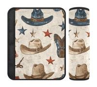 Copri-cintura di sicurezza per auto, 2 pezzi, morbido cuscinetto per cintura di sicurezza per adulti, bambini, motivo con cappello da cowboy a forma di stella