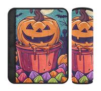 Copri cintura di sicurezza per auto, 2 pezzi, morbido cuscinetto per cintura di sicurezza per donne, uomini, bambini, M, Happy Halloween Trick or Treat Candy
