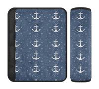 Copri cintura di sicurezza per auto, 2 pezzi, morbido cuscinetto per cintura di sicurezza per donne, uomini, bambini, motivo oceano con gancio a mezzaluna