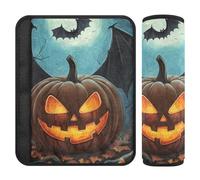 Copri-cintura di sicurezza per auto, 2 pezzi, morbido, di sicurezza per bambini, per adulti e bambini, M, Happy Halloween, pipistrello zucca